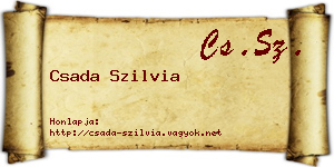 Csada Szilvia névjegykártya
